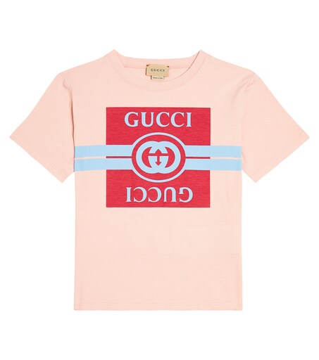 Bedrucktes T-Shirt aus Baumwoll-Jersey in Pink - Gucci Kids  
