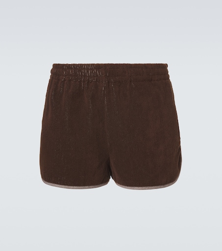 Versace Logo cotton terry shorts