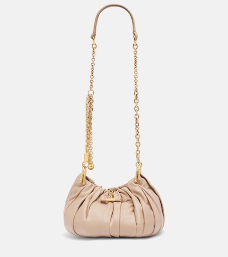 Chloé Plissé Small leather shoulder bag in beige - Chloe | Mytheresa