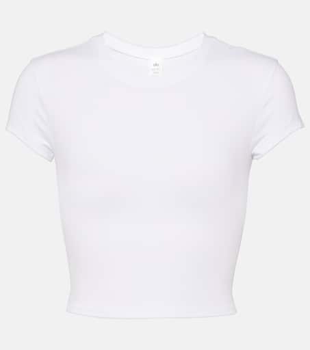 alo ALOSOFT クロップド Tシャツ 黒 Cropped All Day Short Sleeve - Black | ALO