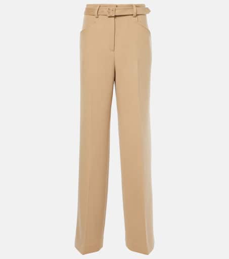 パンツ GABRIELA HEARST Gabriela Hearst Norman Pants Norman Wide-Leg Pant in Cognac Recycled Virgin Wool