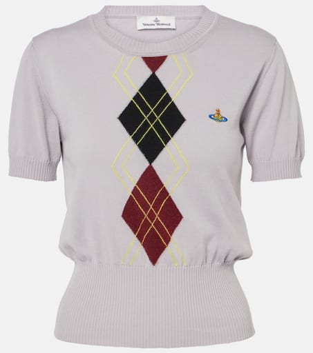 VIVIENNE WESTWOOD トップス 25 Cotton top1015545 Argyle cotton and wool top in grey - Vivienne Westwood