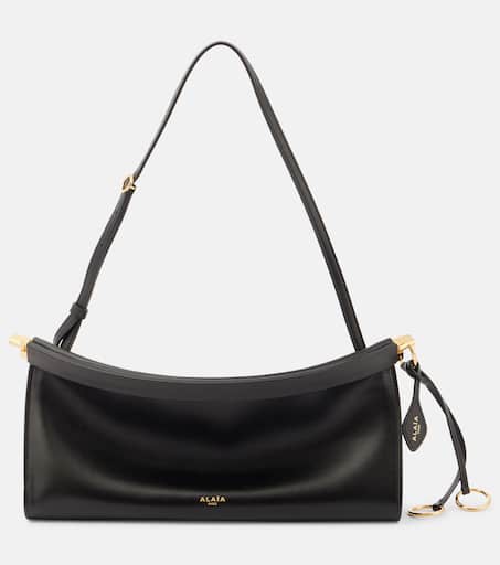 ショルダーバッグ・ポシェット Alaia Le Click Leather Shoulder Bag ALAÏA Le Click leather-trimmed nubuck shoulder bag | NET-A