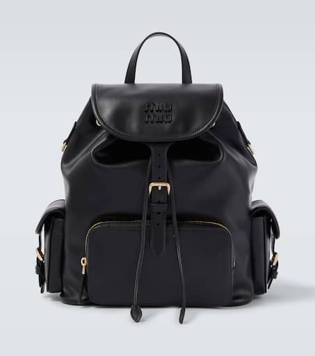 Leather backpack in black - Miu Miu | Mytheresa