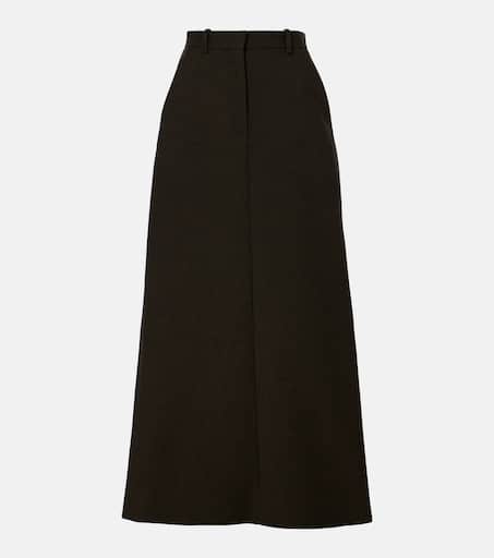 【関税&送料込】The Row Black Wool Roux Skirt The Row Roux Midi Skirt | Grey | FARFETCH