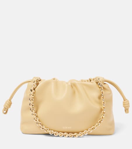 Flamenco Medium leather clutch in yellow - Loewe | Mytheresa