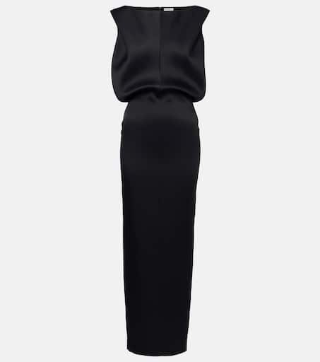 Terran satin maxi dress in black - Khaite | Mytheresa
