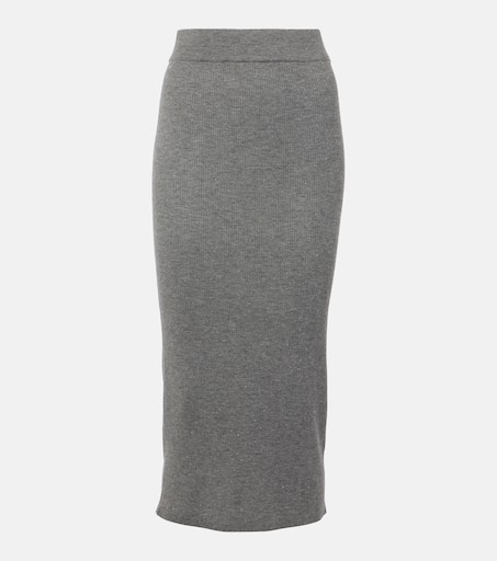スカート BRUNELLO CUCINELLI Women Mid Skirts MP940G3875C8909 Gray BRUNELLO CUCINELLI Cashmere midi skirt | NET-A-PORTER