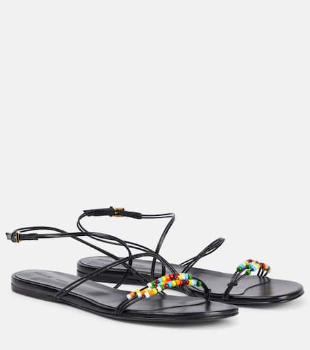 【送料&関税込】Khaite Black Leather Loop Sandals Loop Sandal in Black Leather – KHAITE