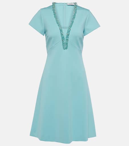 【Dorothee Schumacher】 Emotional Essence embellishedミニド Emotional Essence embellished minidress in blue - Dorothee