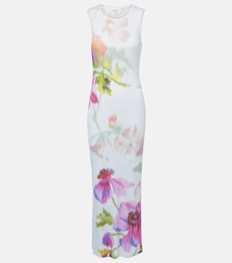 ワンピースその他 Loewe Silk-blend dress with floral digital print 0400022894940_LIGHTBLUEMULTICO