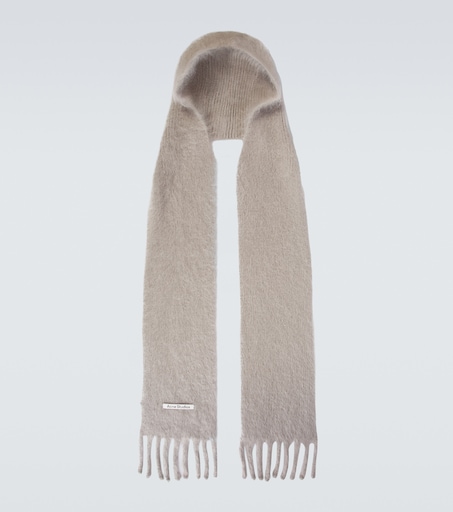 Hooded mohair and wool scarf in grey - Acne Studios | Mytheresa