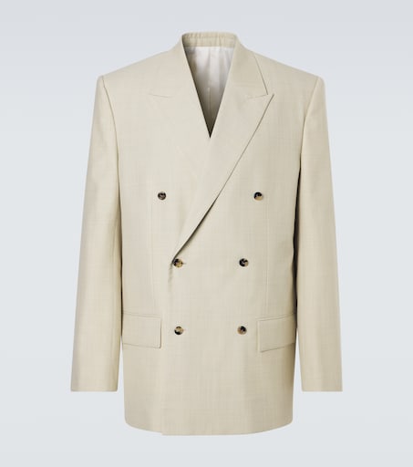 Wool and cotton gabardine suit jacket in beige - Bottega Veneta