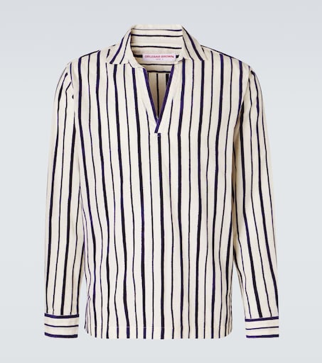 Orlebar Brown Ridley striped cotton-blend shirt