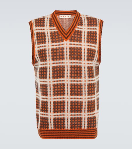 ベスト・ジレ MARNI Women Vests GLMX0099Q0ULM124ROM88 Brown Brown mixed shearling longline vest | Marni