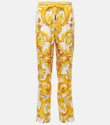 【DOLCE&GABBANA】マジョリカシルクツイルパラッツォパンツ P00949964.jpg