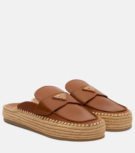 【送料&関税込】Prada Sandals Brown Prada Tan Leather Logo Sandals – Treasures of NYC