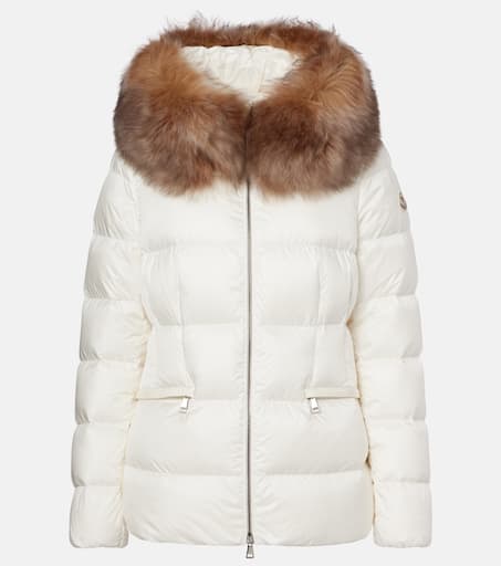 Boed shearling-trimmed down jacket in white - Moncler