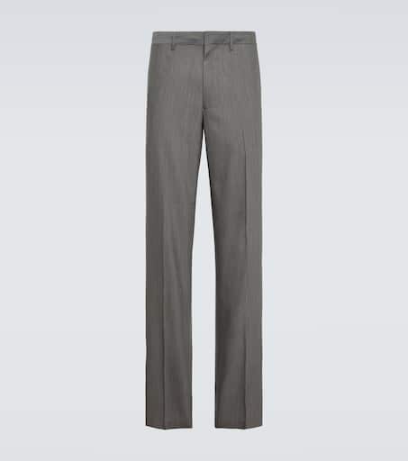 【送料&関税込】Prada Mohair And Wool Pants Mohair and wool wide-leg pants in black - Prada | Mytheresa