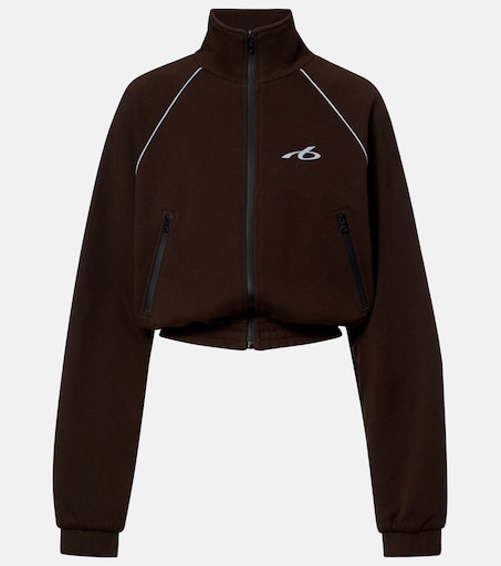 Cotton zip-up jacket in brown - Balenciaga | Mytheresa