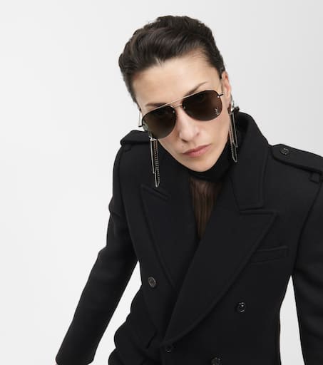 Ysl black aviator sunglasses hotsell