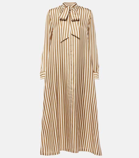 Faesite striped silk twill maxi dress in multicoloured - Max