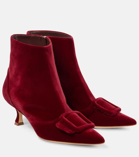上品★MANOLO BLAHNIK Baylow embellished suede ankle boots Baylow embellished suede ankle boots in brown - Manolo