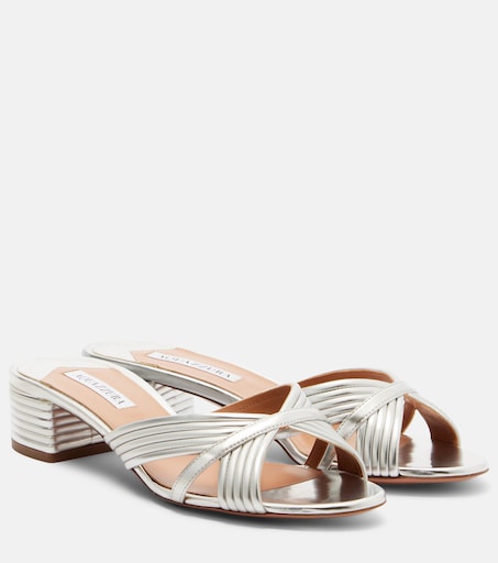 Sandales Aquazzura Pour Femme - Taille 38 EU - Talon Haut En Cuir Beige - Neuf Avec étiquettes & Boîte