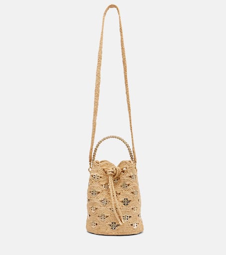 バッグ herlipto Raffia Effect Crystal VanityBag Raffia Effect Crystal Vanity Bag