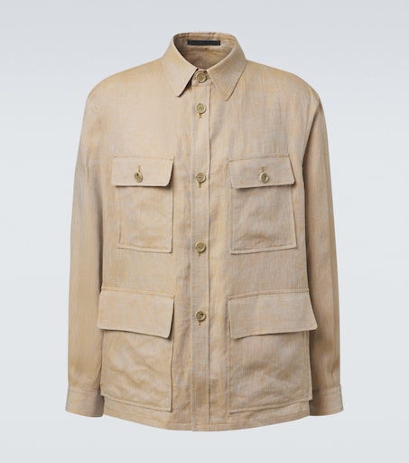 Linen overshirt in beige - Giorgio Armani | Mytheresa