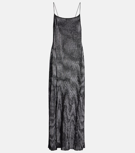 Sienna semi-sheer linen maxi dress in black - The Frankie Shop | Mytheresa