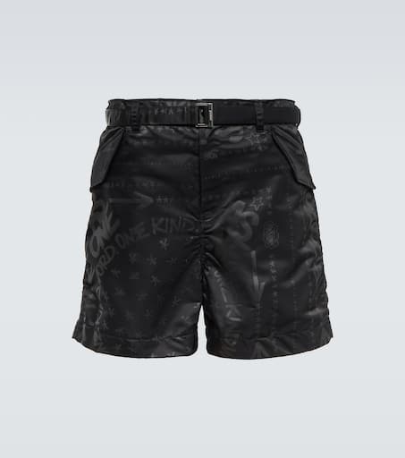 x Eric Haze printed shorts in black - Sacai | Mytheresa