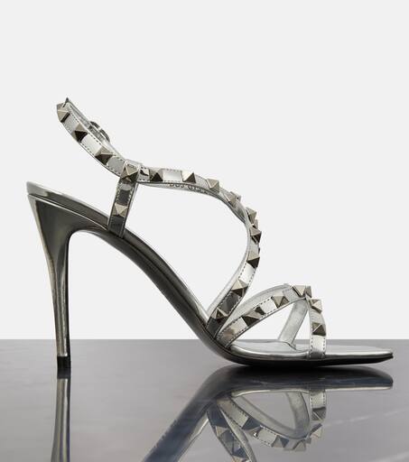 Valentino rockstud cheap sandals silver