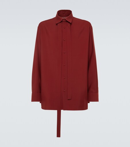 Oversize-Hemd aus Wolle in Rot - Gucci | Mytheresa
