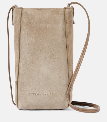 ワンピース BRUNELLO CUCINELLI MINI BAGS Mini suede crossbody bag in beige - Brunello Cucinelli