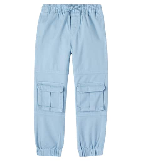 Cotton twill cargo pants in blue - Stella Mc Cartney Kids