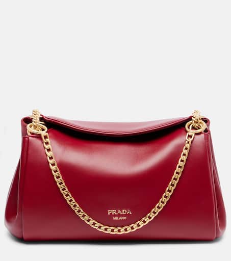 Prada Tumulte Small leather shoulder bag in red - Prada | Mytheresa