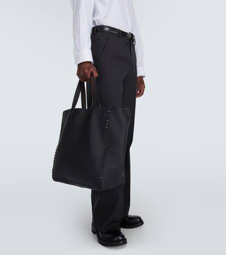 Rockstud leather tote bag in black Valentino Garavani Mytheresa