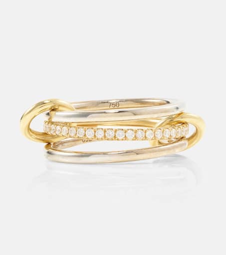 Sonny 18kt gold and white gold ring with diamonds in