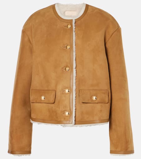 ジャケット・アウター Her lip to Shearling-Trimmed Suede Coat B3 Washed Suede Shearling Jacket 4171 – Gilded Age