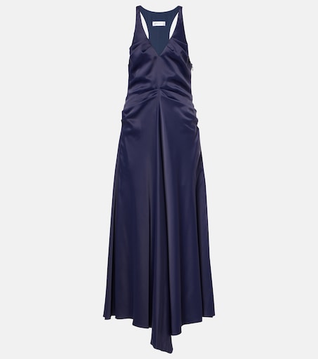 zendaya blue dress Gathered Waist Midi Dress - Royal Blue
