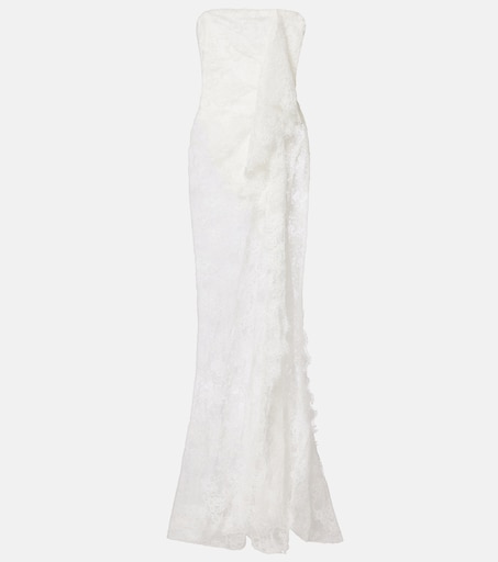 Floating draped lace gown in white - Christopher Esber | Mytheresa