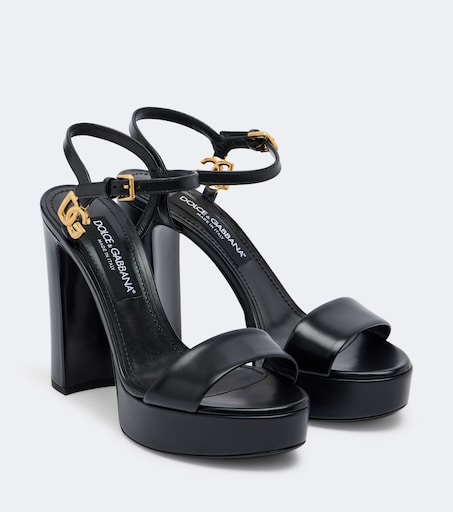 DG leather platform sandals in black - Dolce Gabbana | Mytheresa