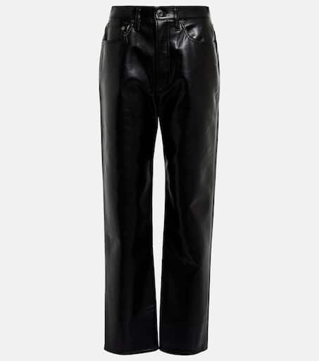 90s〜00s old gap leather pants  ストレート Early 2000's Gap Bootcut Leather Pants // Size Small to Slim