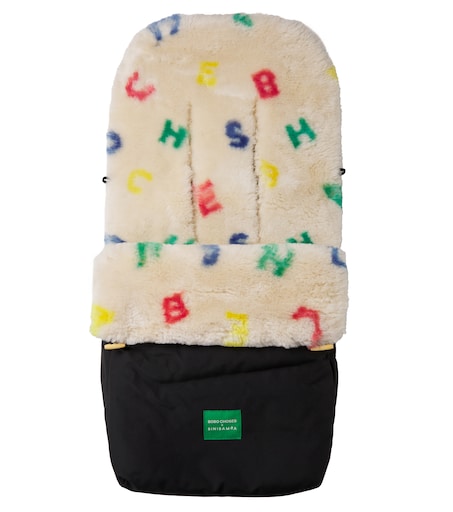 x Binibamba Baby shearling-lined sleeping bag in black - Bobo