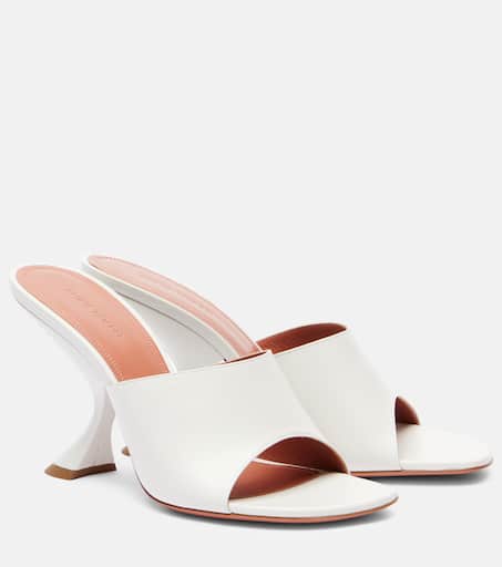 Taylor 90 leather mules in white - Amina Muaddi | Mytheresa