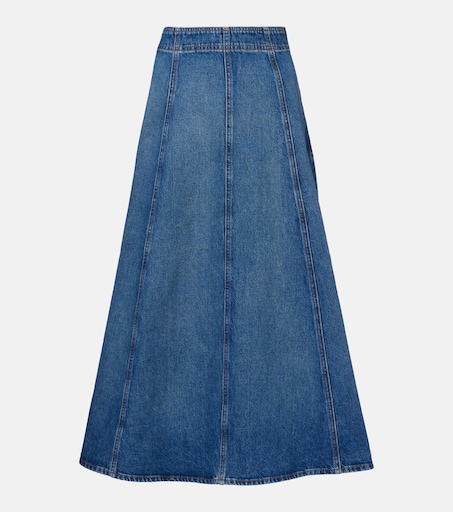 Uma denim midi skirt in blue - Ulla Johnson | Mytheresa Uma denim midi skirt in blue - Ulla Johnson | Mytheresa