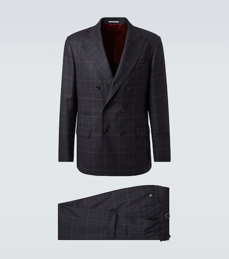 Brunello Cucinelli Checked cashmere and wool blazer