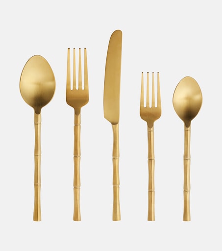 Bamboo 5-piece cutlery set in gold - Les Ottomans | Mytheresa