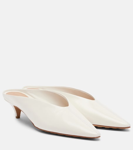 Vesta leather mules in white - Bottega Veneta | Mytheresa